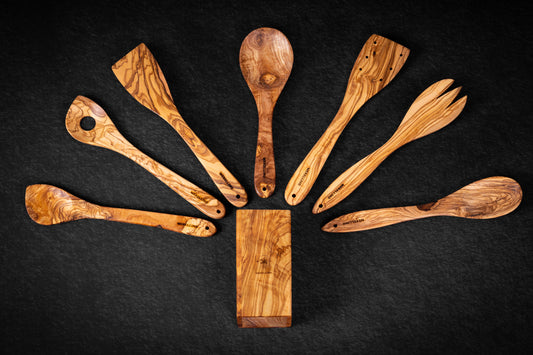 Ensemble de 7 ustensiles de cuisine avec porte ustensiles
