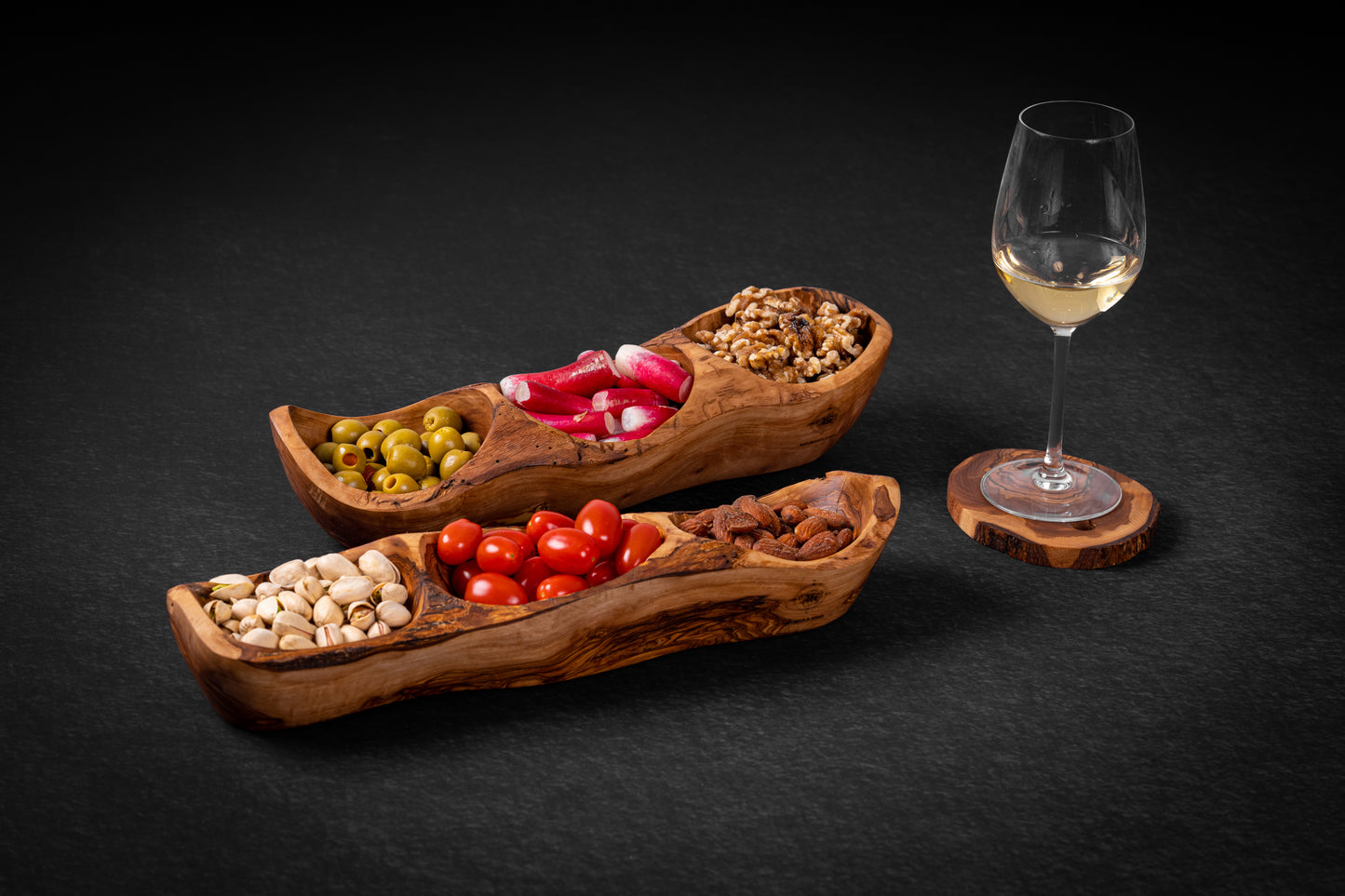 Dessous de verres rustiques avec support